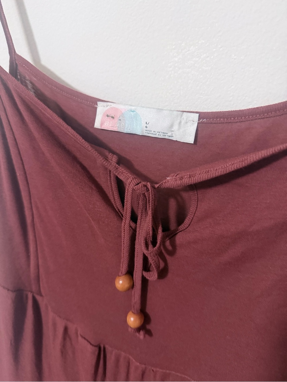 FP Beach - Free People Tiered Mini Dress - Deep Burgundy - Picture 3 of 4
